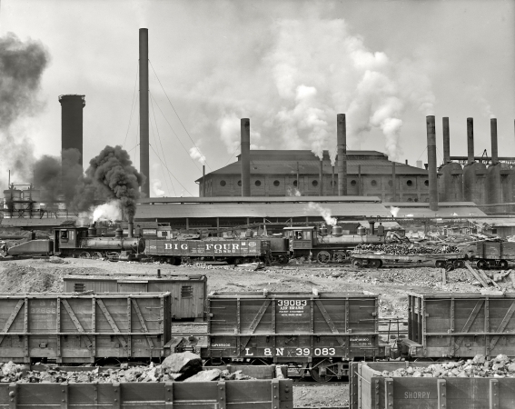 Photo showing: Ensley Furnace -- Ensley, Alabama, circa 1906. Tennessee Coal, Iron & Railroad Co.'s furnaces.