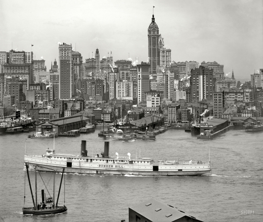 Photo showing: Manhattan Skyline -- New York City, circa 1908.