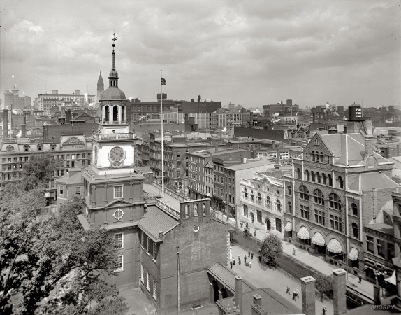 Photo showing: Philadelphia Independence -- Independence Hall at Independence Square, Philadelphia, circa 1910-1915. 
