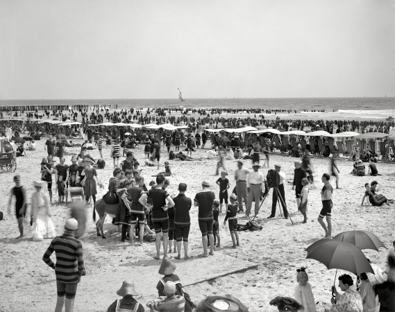 Photo showing: Seasons in the Sun -- The Beach at Atlantic City, circa 1904.