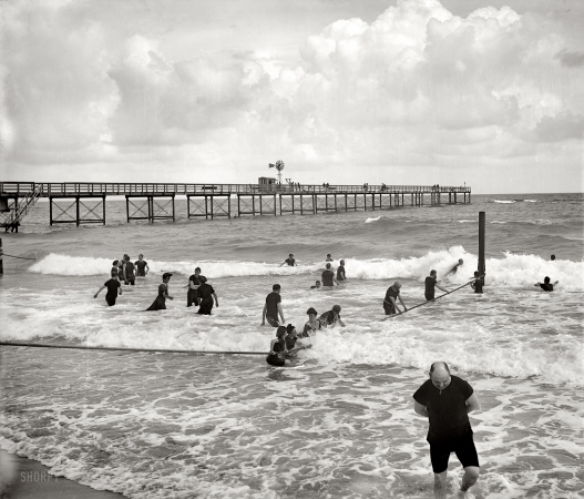 Photo showing: Palm Beach: 1904 -- Surf bathing at Palm Beach, Florida.