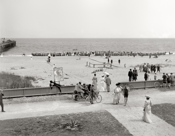 Photo showing: The Gold Coast -- The beach at Palm Beach, Florida circa 1905.