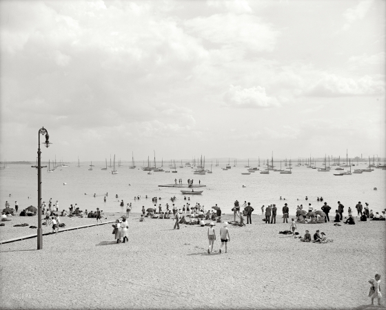 Photo showing: Bathing in Boston -- Bathing at City Point, circa 1906.