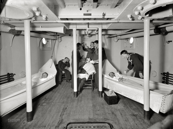 Photo showing: Sick Bay: 1898 -- Aboard the cruiser U.S.S. Brooklyn.