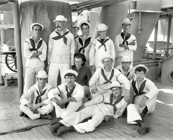 Photo showing: Cruiser Crew -- Aboard the U.S.S. New York circa 1896.