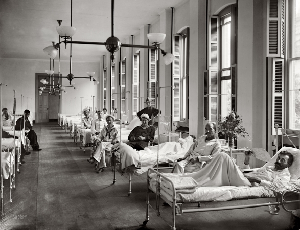 Photo showing: Sick Bay: 1900 -- A ward in Brooklyn Navy Yard hospital.
