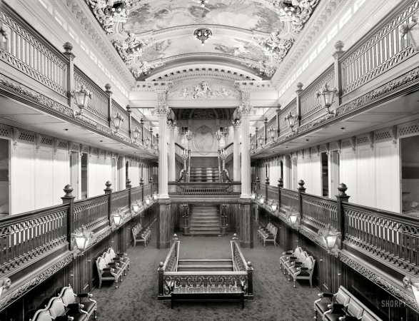 Photo showing: Grand Salon -- On the steamer City of Detroit III, circa 1912.