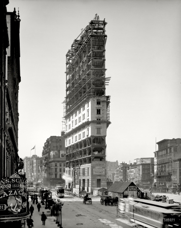 Photo showing: Rising Times -- New York circa 1903. New York Times building under construction.