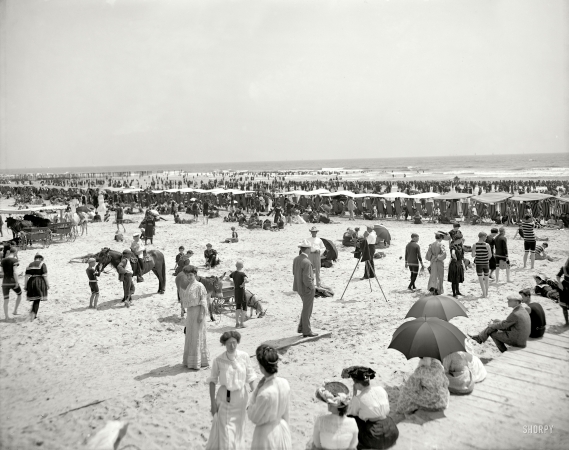 Photo showing: Photo Day at the Beach --  The bathing hour, Atlantic City, circa 1910.