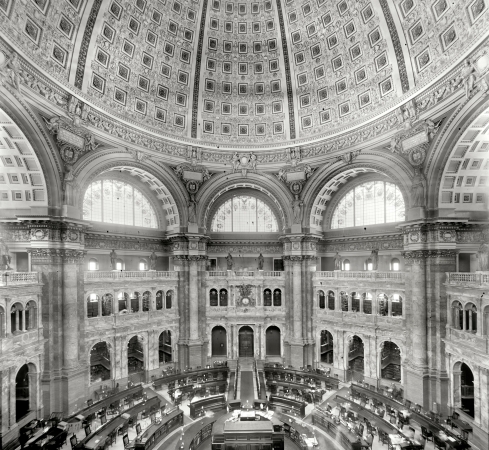 Photo showing: Library of Congress Reading Room -- Washington, D.C., circa 1905.