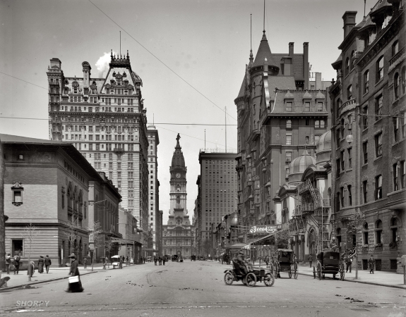 Photo showing: Broad Street: 1905 -- Broad Street north from Spruce, Philadelphia.
