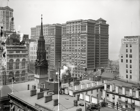 Photo showing: Lower Manhattan: 1910 -- Hudson Terminal buildings.