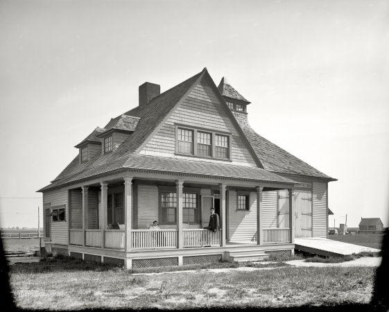 Photo showing: Cape May -- Life saving station at Cape May Point, New Jersey, circa 1913.