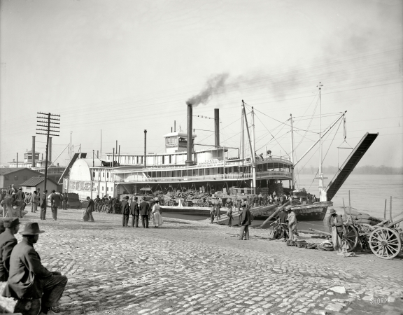 Photo showing: Old Man River: 1900 -- Memphis, Tennessee. Mississippi River packet James Lee.