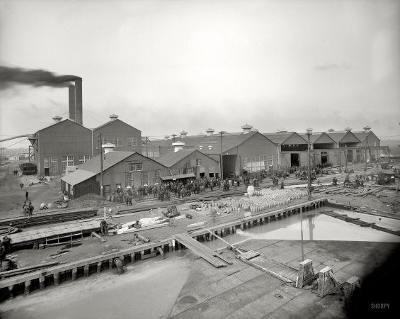 Photo showing: Ecorse Shops -- Great Lakes Engineering Works. Some of the shops, Ecorse, Michigan, circa 1906.