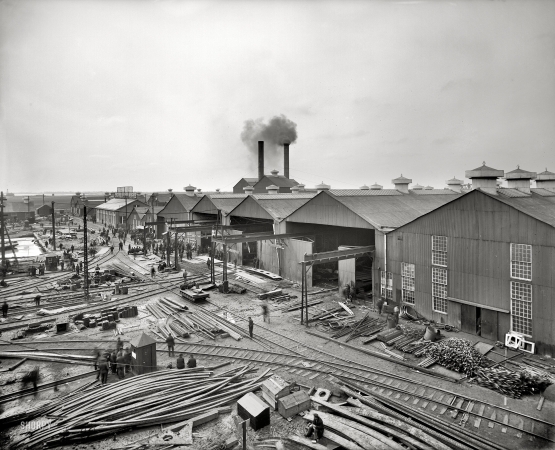 Photo showing: Busy Works -- Great Lakes Engineering Works, Ecorse, Michigan, circa 1906.