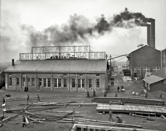 Photo showing: Great Lakes Engineering Works: 1906 -- Ecorse, Michigan. The ship-building concern on the Detroit River near Lake Erie.