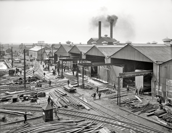 Photo showing: Shipyard: 1906 -- Ecorse, Michigan. Great Lakes Engineering Works.