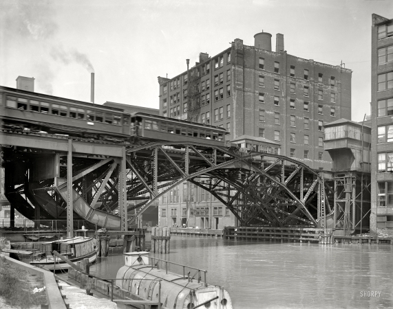 Photo showing: Jackknife Bridge: 1907 -- Chicago, Illinois.