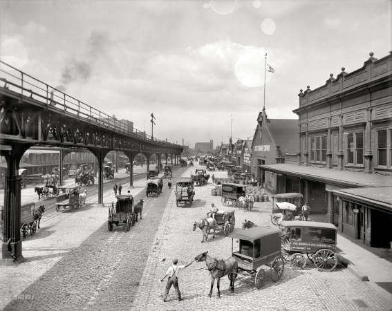 Photo showing: Old Philly -- Philadelphia circa 1908. Delaware Avenue, foot of Market Street.