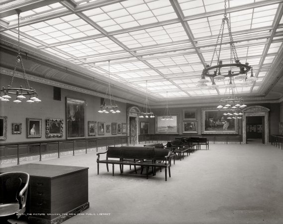 Photo showing: Gallery View -- The Picture Gallery, New York Public Library circa 1910.