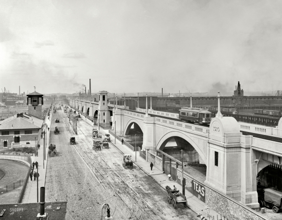 Photo showing: Mass. Transit -- Boston circa 1912. East Cambridge Bridge.