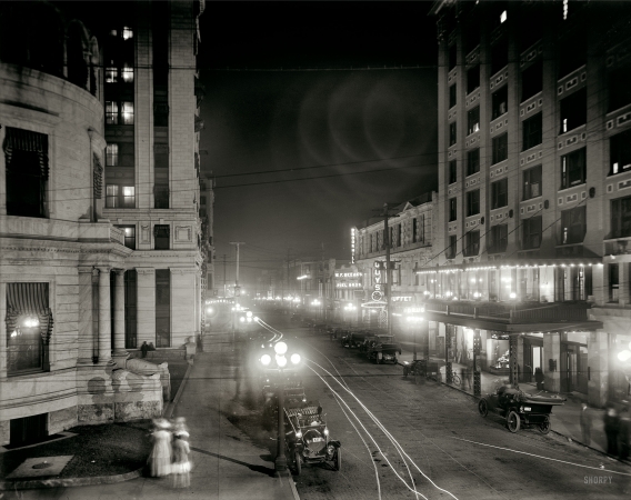Photo showing: Jacksonville at Night -- Forsyth Street, Jacksonville, Florida, circa 1910.