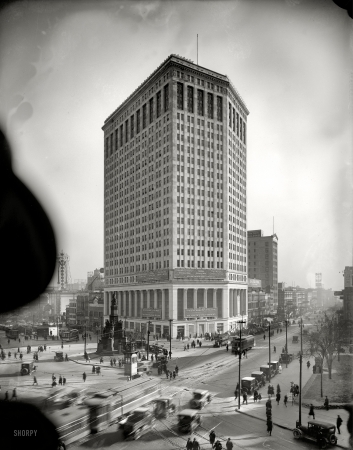 Photo showing: First National -- Detroit, Michigan, circa 1921. First National Bank. 8x10 glass negative.