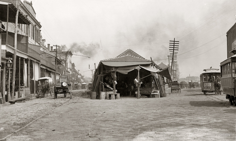 Photo showing: The Old French Market -- Circa 1890. The old French Market, New Orleans.