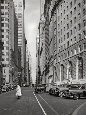 Photo showing: Up Broadway -- December 1941. New York. Broadway from Bowling Green.