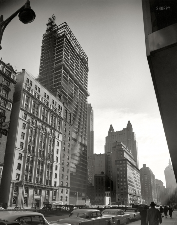Photo showing: Seagram Building Rising -- Park Avenue, New York, January 23, 1957.