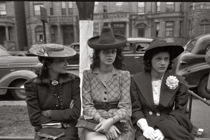 Photo showing: South Side Girls -- Easter 1941. South Side Chicago girls at Episcopal church.