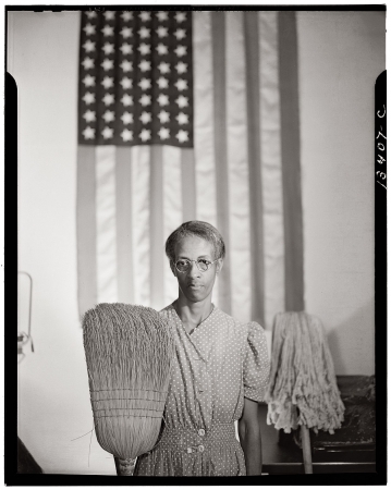 Photo showing: Ella Watson -- August 1942. Ella Watson, a charwoman employed by the government in Washington, D.C.