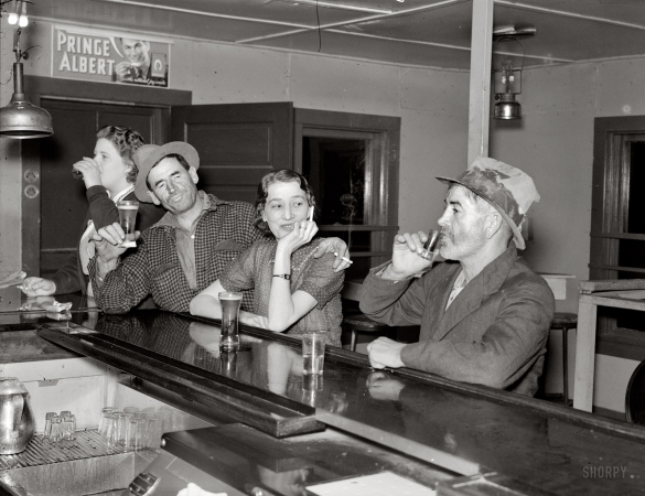 Photo showing: Saloon Saturday Night -- September 1937. Craigville, Minnesota.