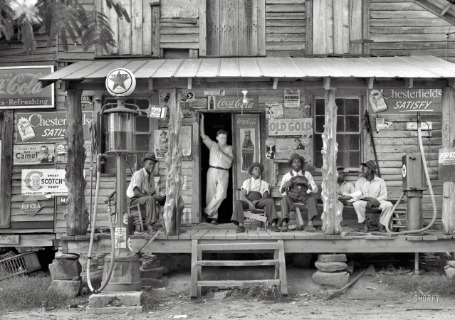 Photo showing: Rural Country Store -- Gordonton, North Carolina, on a Sunday afternoon, July 1939.