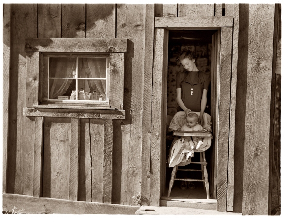 Photo showing: Ola Baby -- Wife and baby of the self-help sawmill co-op president, Ola, Idaho, October 1939.