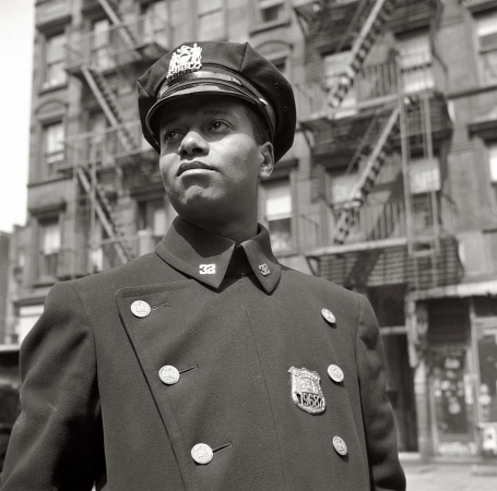 Photo showing: Badge 19687 -- New York, May 1943. Policeman William Alexander Frazier, born 1916 in Harlem.