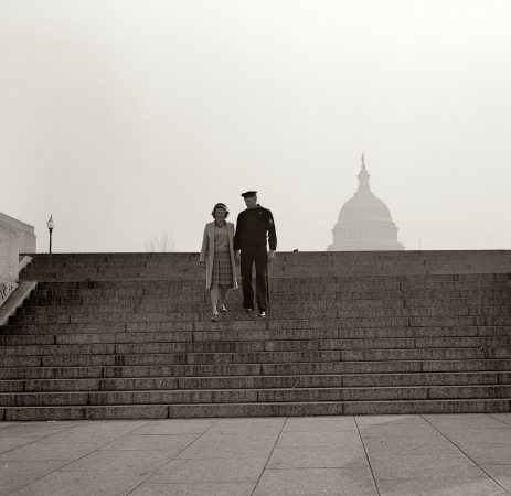 Photo showing: Capitol Stroll -- December 1943. Hugh and Lynn Massman sightseeing on their first day in Washington.