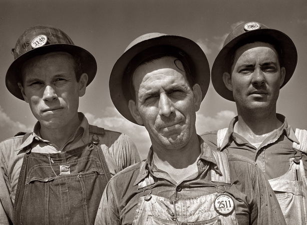 Photo showing: Dam Workers -- Workers on the Tennessee Valley Authority's Watts Bar Dam hydro-electric project, June 1942.