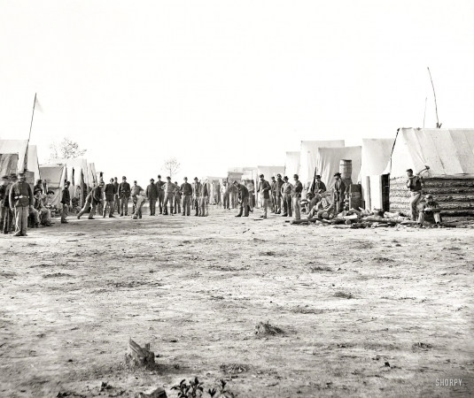 Photo showing: Camp Sports -- Petersburg, Virginia, 1864-65. Camp sports. 13th New York Heavy Artillery playing ball.