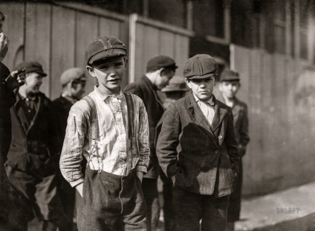 Photo showing: Young Labor -- December 1910. Rossville, Georgia. Two of the young boys working in Richmond Hosiery Mills.