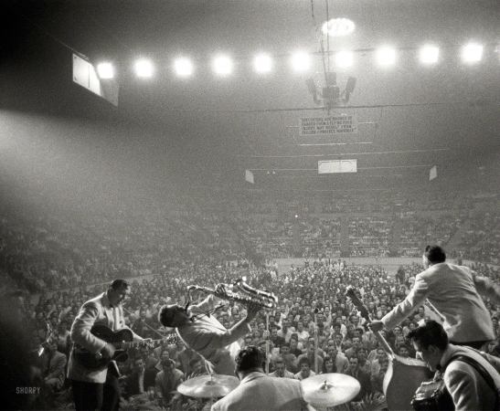 Photo showing: Rock-and-Roll -- April 1956. Bill Haley and the Comets and LaVern Baker performing at the Sports Arena in Hershey, Pa.
