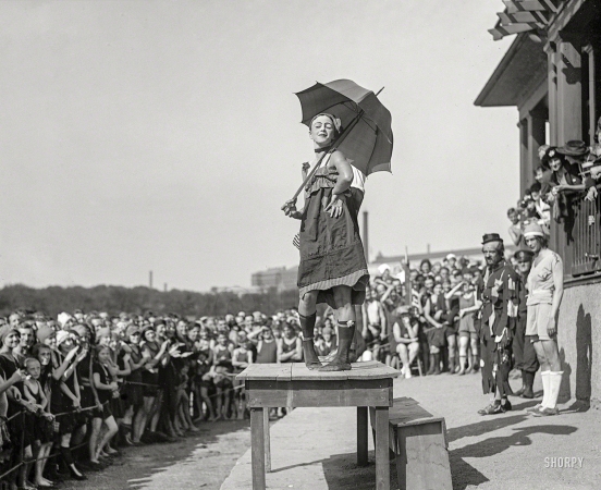Photo showing: Both Sides Then -- Washington, D.C., 1920. Tidal Basin bathing beach -- 'Tom' Miller, 1912 Irving Street N.E.