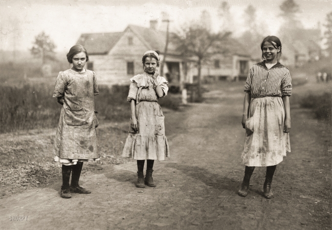 Photo showing: Mill Maids -- November 1913. Some of the young workers (not the youngest) in the Kosciusko (Mississippi) Cotton Mills.