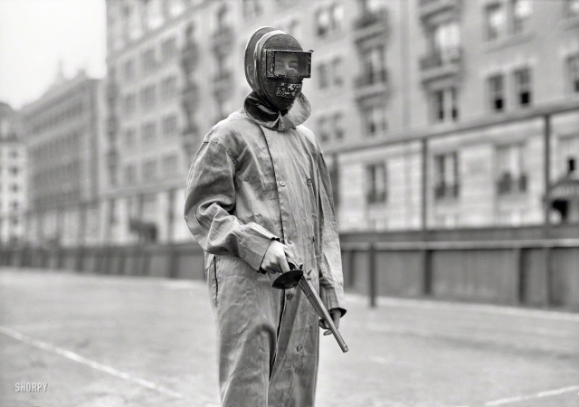 Photo showing: Beeswax at 20 Paces -- October 23, 1909. New York. Dueling with wax bullets.