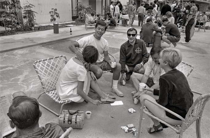 Photo showing: Where Singles Mingle -- May 30, 1967. Luxury apartments for single boys and girls in Los Angeles.