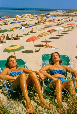 Photo showing: Tantucket -- August 1957. Nantucket sunbathing.