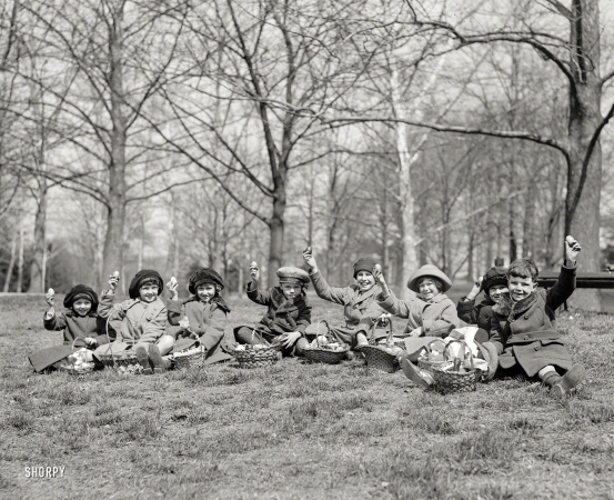 Photo showing: Good Eggs -- April 2, 1923. Easter egg rolling at White House.