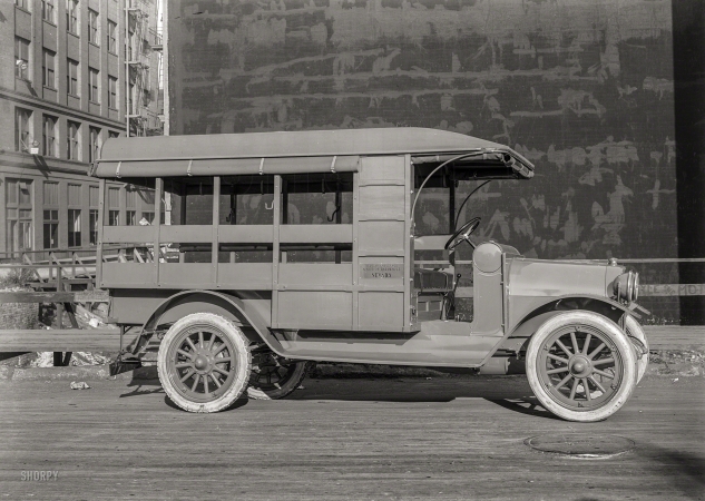 Photo showing: Bound for Belgium -- San Francisco, 1921. Belgian ambulance -- REO Speed Wagon.