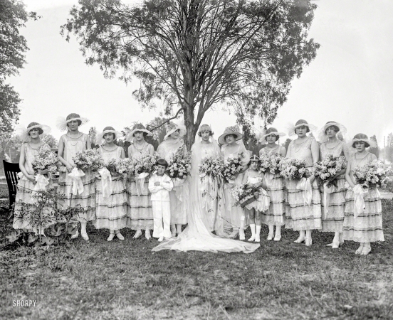Photo showing: Here Come the Bridesmaids -- May 6, 1924. Arlington, Virginia. Byars-Coontz wedding.